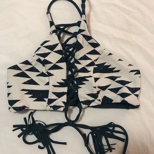 Swim suit high neck reversible cross back!!